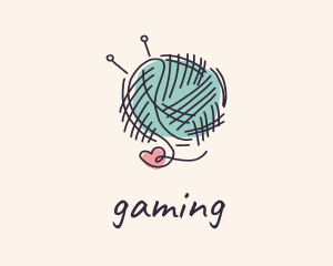 Needlecraft - Heart Knitting Thread logo design