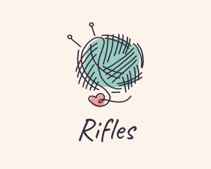 Heart Knitting Thread logo design