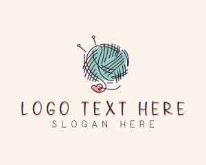 Yarn - Heart Knitting Thread logo design