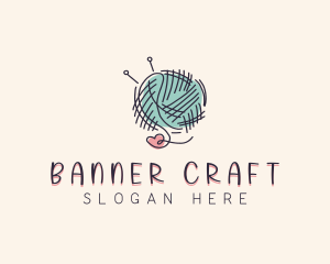 Heart Knitting Thread logo design