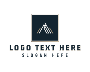 Investing - Elegant Square Mountain Letter A logo design