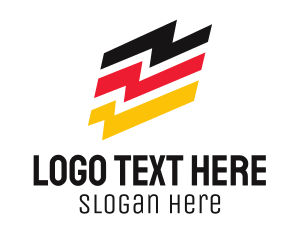 German Flag - Germany Lightning Flag logo design