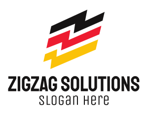 Zigzag - Germany Lightning Flag logo design