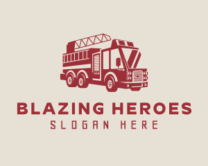 Firefighter - Red Firefighter Truck logo design