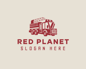 Red Firefighter Truck logo design