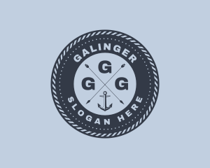 Ocean Marine Anchor Logo