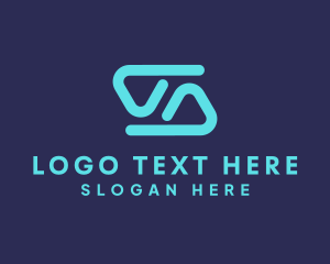 Programming - Blue Cyber Letter VA logo design