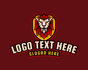 Character - Wild Lion Shield logo design