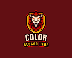 Wild Lion Shield logo design