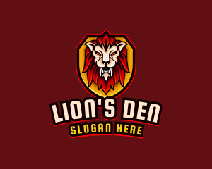 Wild Lion Shield logo design