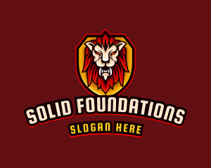 Gamer - Wild Lion Shield logo design