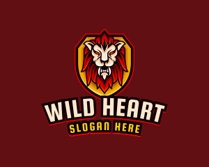 Wild Lion Shield logo design