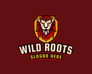 Wild Lion Shield logo design