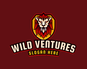 Wild - Wild Lion Shield logo design