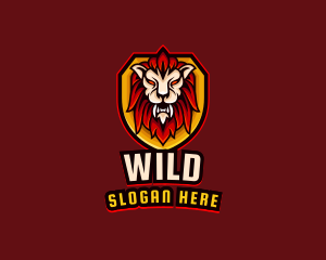 Wild Lion Shield logo design