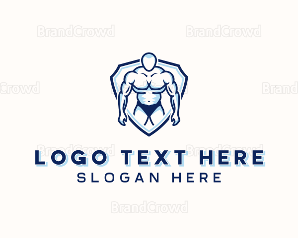 Muscular Fitness Man Logo