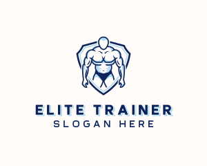 Muscular Fitness Man logo design