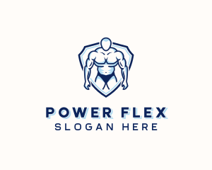 Muscular - Muscular Fitness Man logo design