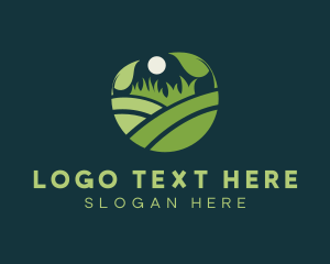 Planting - Sunset Mountain Landscape logo design