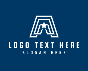 Letter A - Star Military League logo design