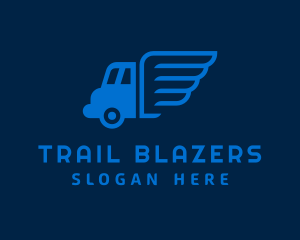 Wings Truck Delivery logo design