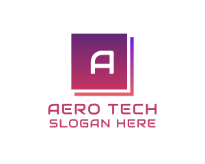 Gradient Tech Square logo design