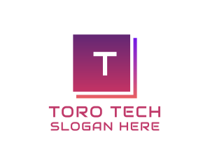 Gradient Tech Square logo design