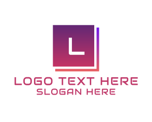 Letter Hd - Gradient Tech Square logo design