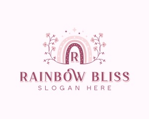 Floral Wreath Rainbow logo design