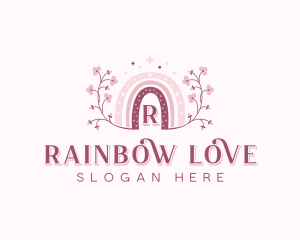 Floral Wreath Rainbow logo design