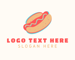 Frankfurter - Hot Dog Bun Anaglyph logo design