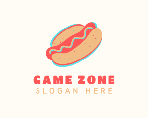 Street Food - Hot Dog Bun Anaglyph logo design