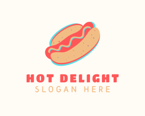 Hot Dog Bun Anaglyph logo design