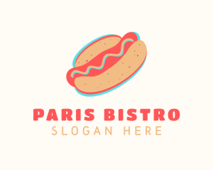 Hot Dog Bun Anaglyph logo design