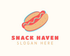 Hot Dog Bun Anaglyph logo design