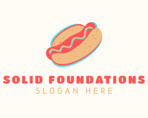 Street Food - Hot Dog Bun Anaglyph logo design