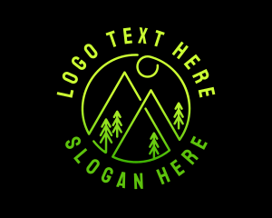 Trekking - Tree Mountain Summit logo design