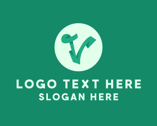 Green Letter V logo design