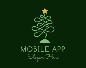 Christmas Tree - Monoline Christmas Tree logo design