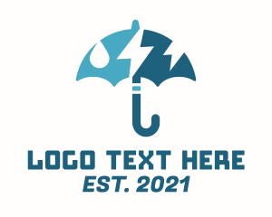 Weather Report - Umbrella Storm Weather logo design