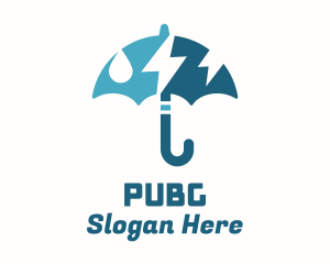 Umbrella Storm Weather Logo