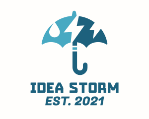 Umbrella Storm Weather logo design