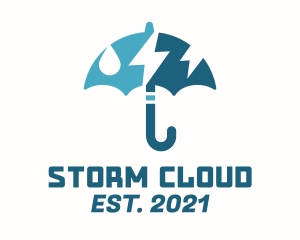 Rainstorm - Umbrella Storm Weather logo design