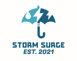 Hurricane - Umbrella Storm Weather logo design