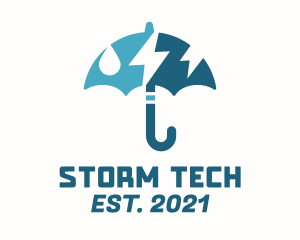 Storm - Umbrella Storm Weather logo design