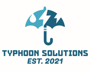 Typhoon - Umbrella Storm Weather logo design