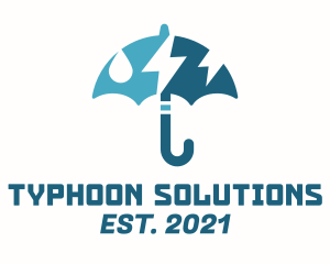 Umbrella Storm Weather logo design