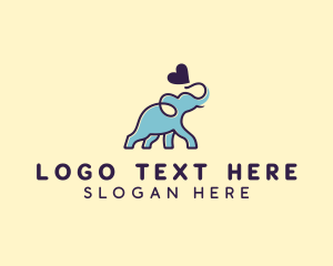 Cute Elephant Animal logo design