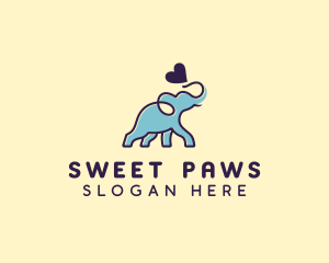 Cute - Cute Elephant Heart logo design