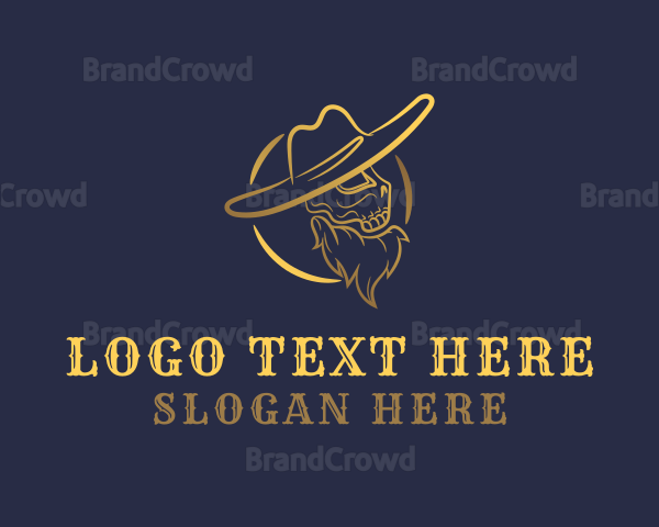 Cowboy Hat Skull Logo